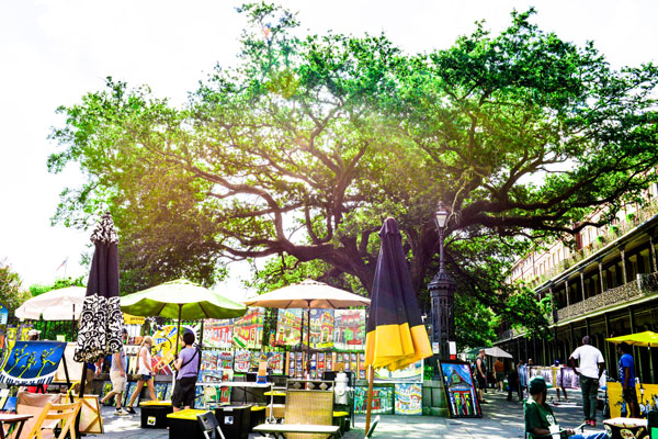 A French Quarter art market in New Orleans.