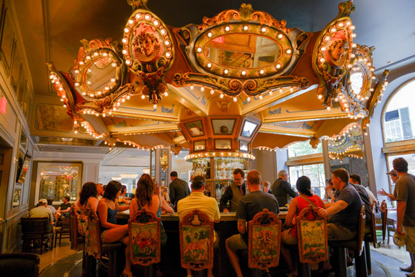 A bar on the New Orleans cocktail tour. 