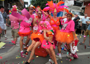 Group of partygoers at Decadence Fest in New Orleans