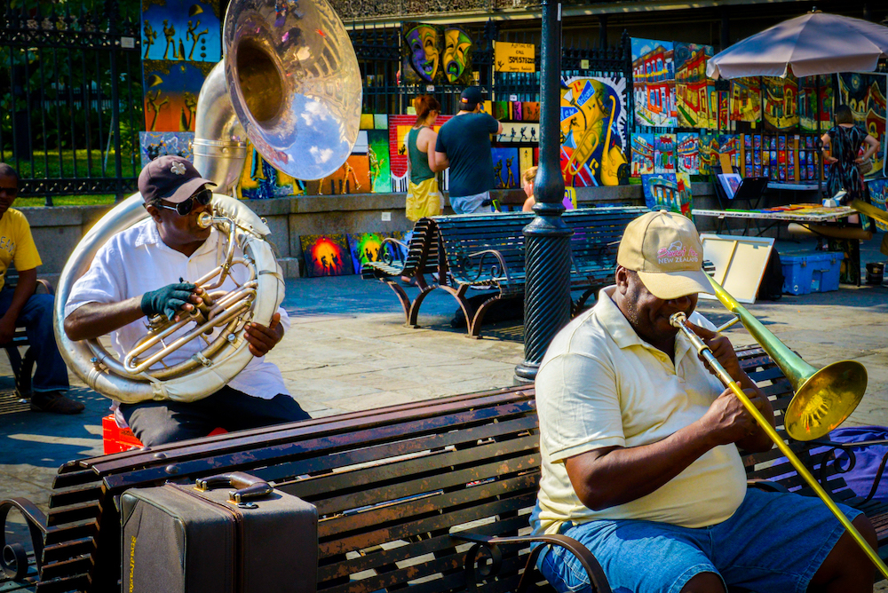 Image of jazz musicians in New Orleans