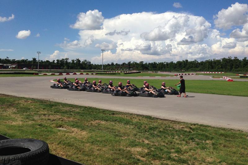 People at a kart track in NOLA