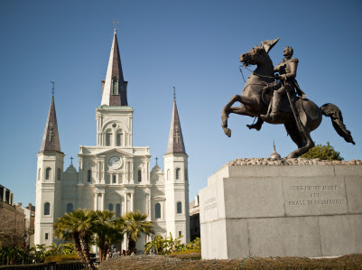 Figure out what to do in the NOLA heat A close up of Jackson Square in New Orleans, LA